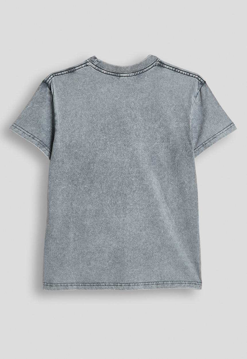 Pop Candy - Distressed crew neck tee - grey