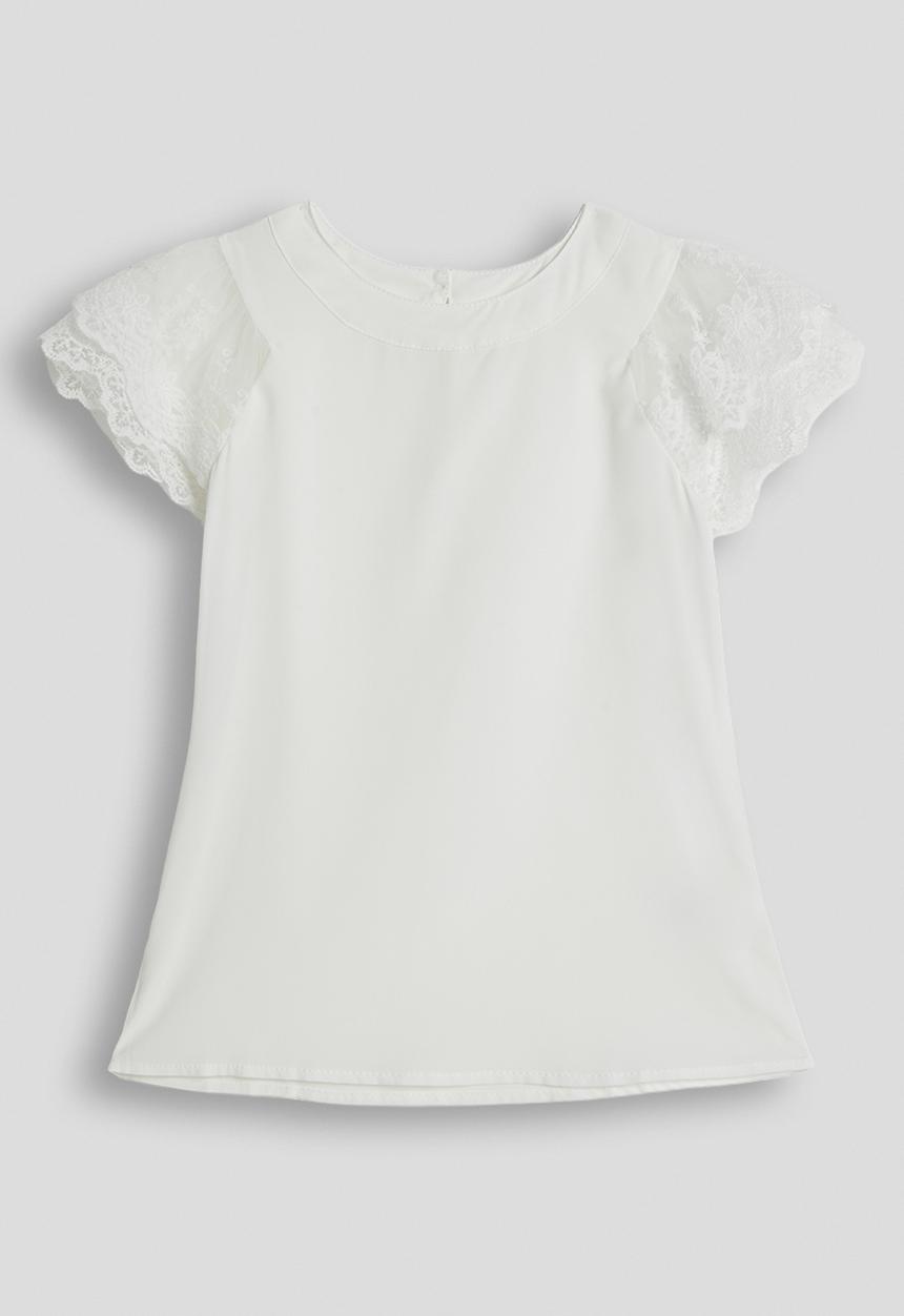 Pop Candy - Anglaise flutter sleeve top - white