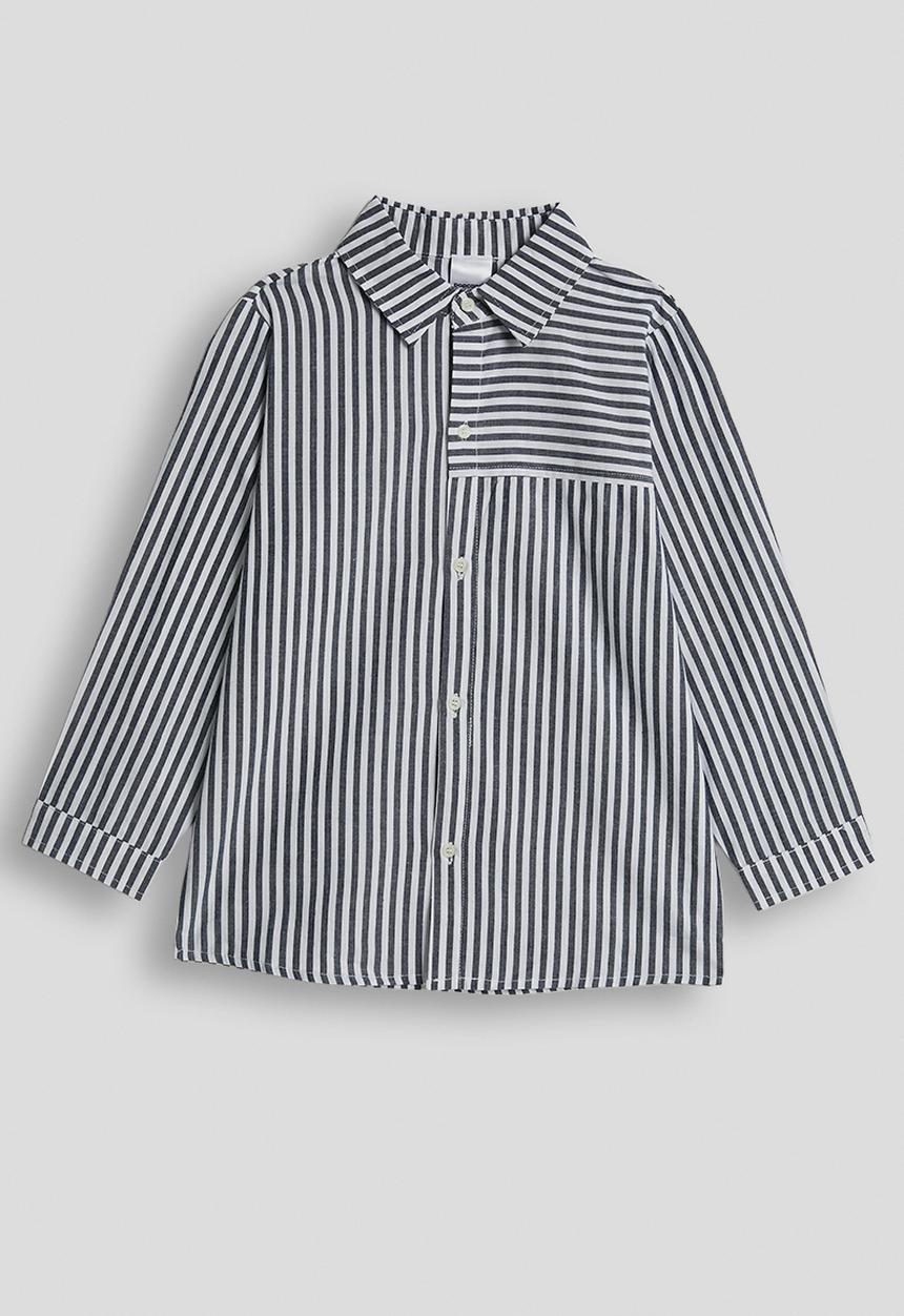 Pop Candy - Cuffed shirt - black stripe