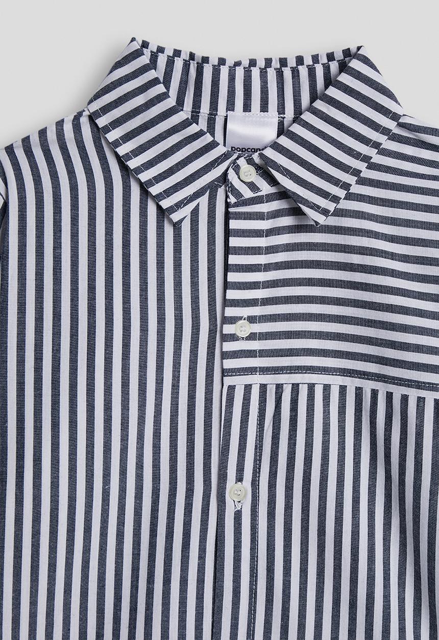 Pop Candy - Cuffed shirt - black stripe