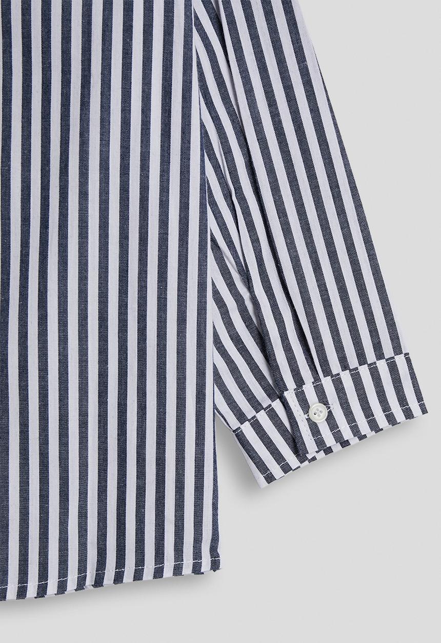 Pop Candy - Cuffed shirt - black stripe