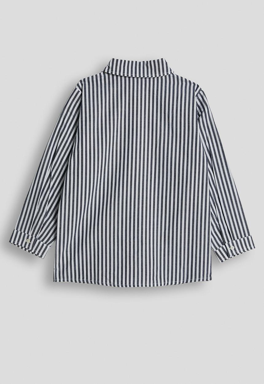 Pop Candy - Cuffed shirt - black stripe