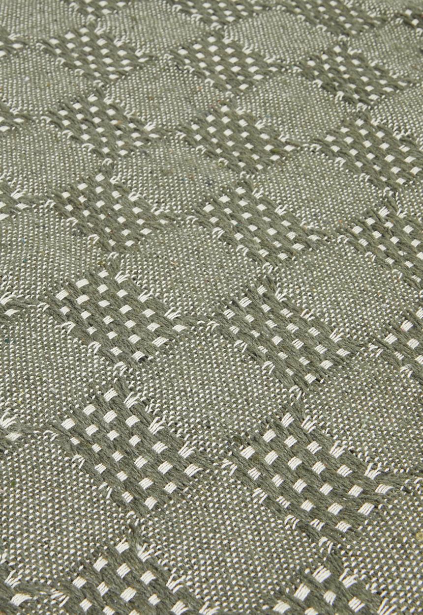 Sixth Floor - Fin Cotton Geo Throw - Olive