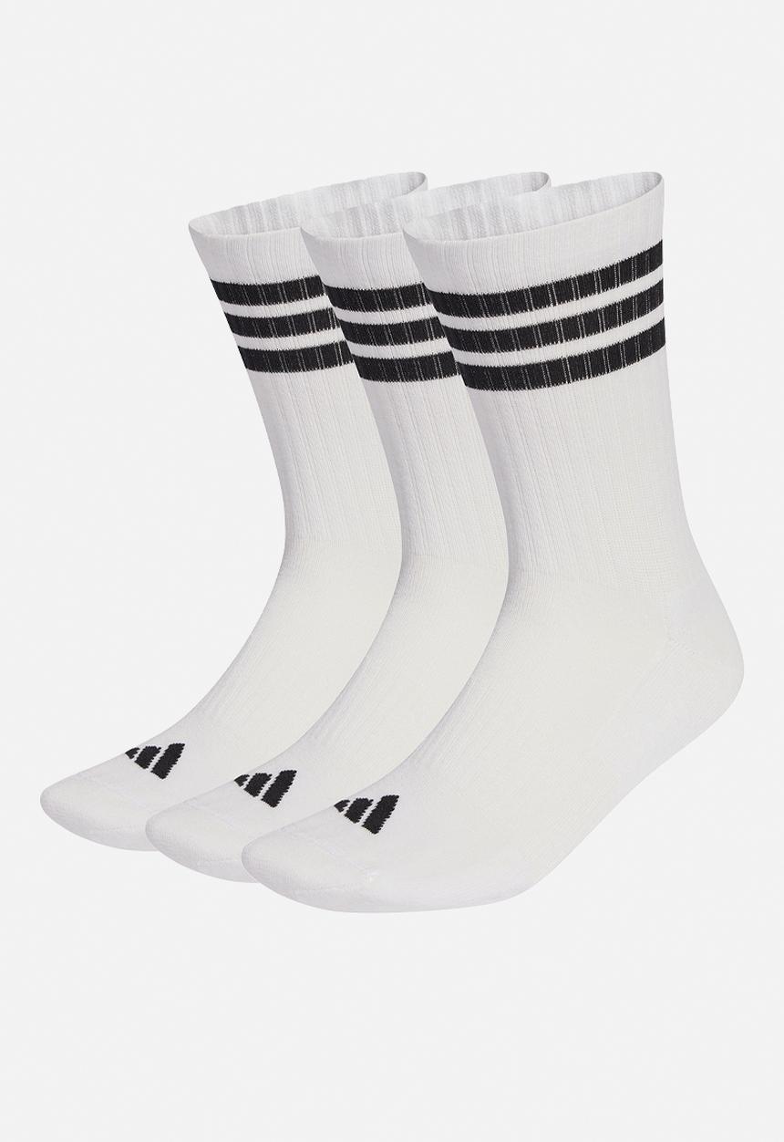 adidas Performance - 3-Stripe ESS C Crew  3-Pack - White/Black/Black