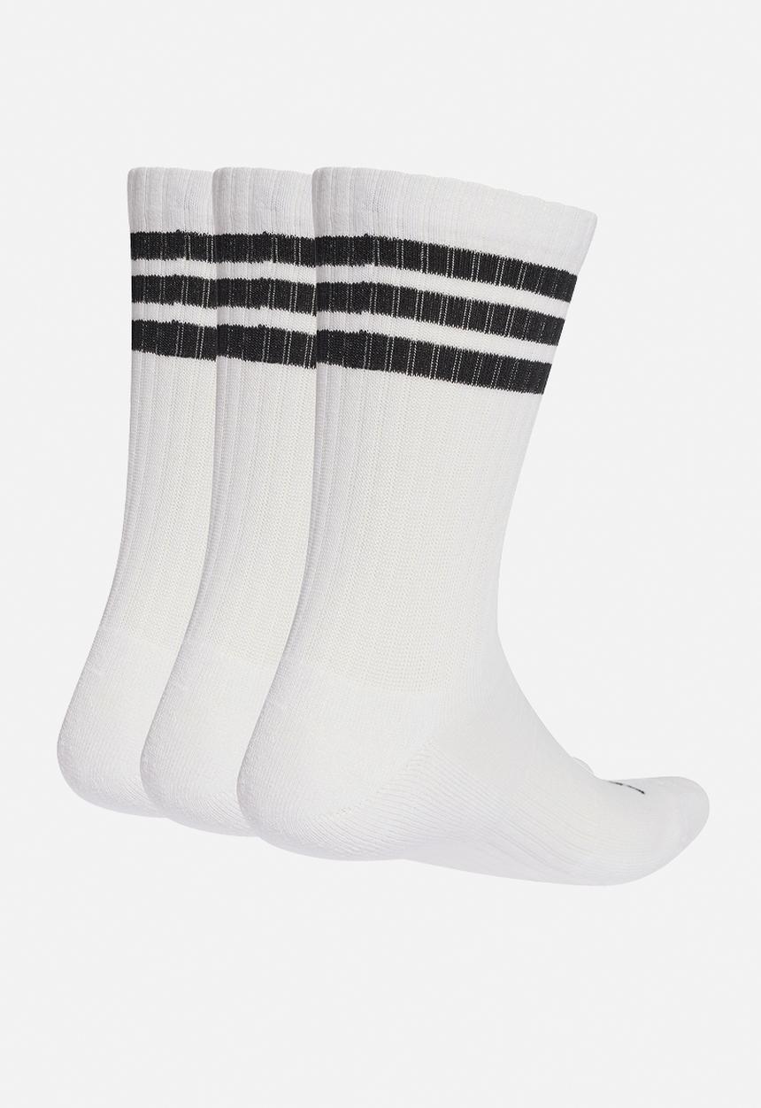 adidas Performance - 3-Stripe ESS C Crew  3-Pack - White/Black/Black