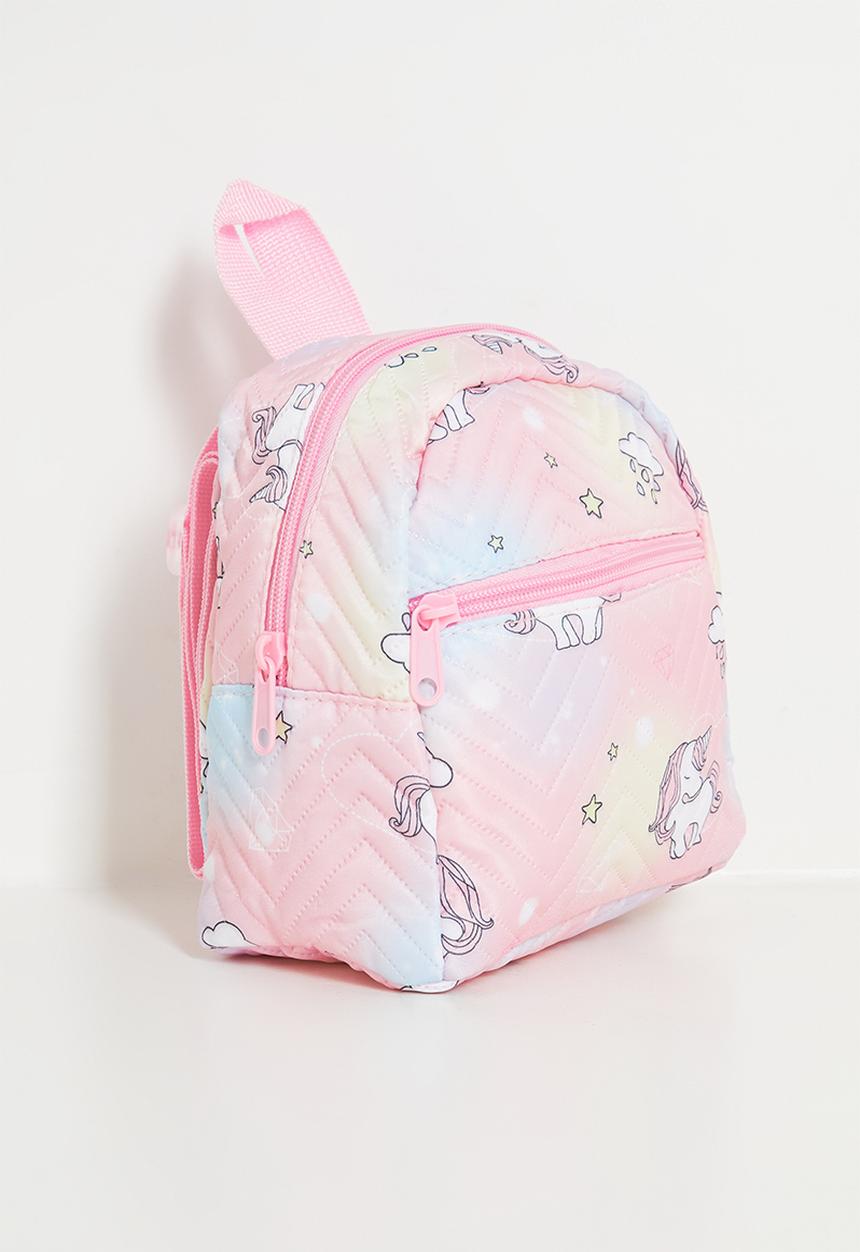 Pop Candy - Chevron quilted backpack - pink/unicorn aop