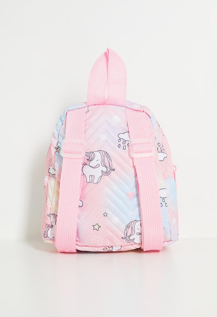 Pop Candy - Chevron quilted backpack - pink/unicorn aop
