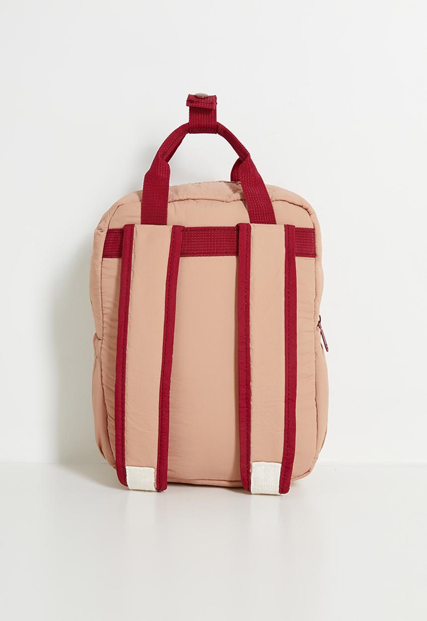 Pop Candy - Strawberry embroidered backpack - pink & red