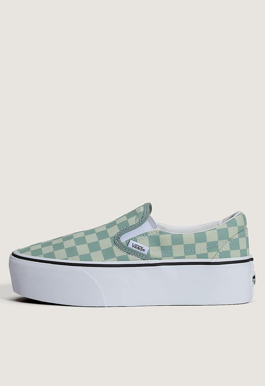 Vans - Classic Slip-On Stackform - Checkerboard Dusty Mint/Mint Shadow