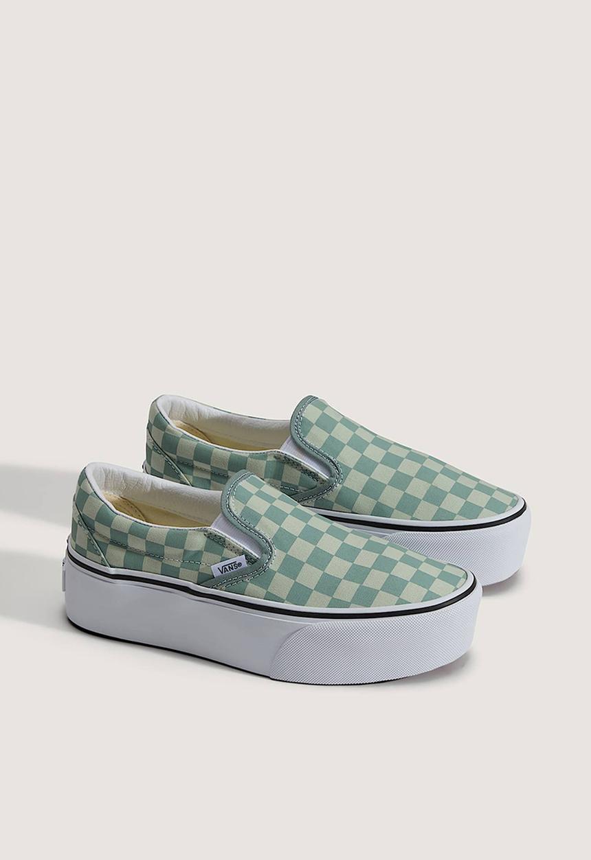 Vans - Classic Slip-On Stackform - Checkerboard Dusty Mint/Mint Shadow