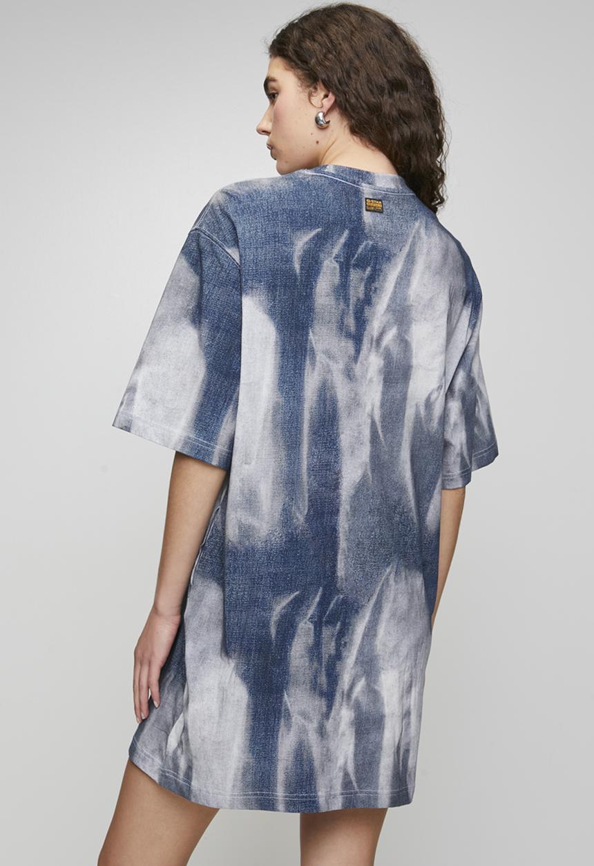 G-STAR - Printed loose r t dress wmn - denim flame aop