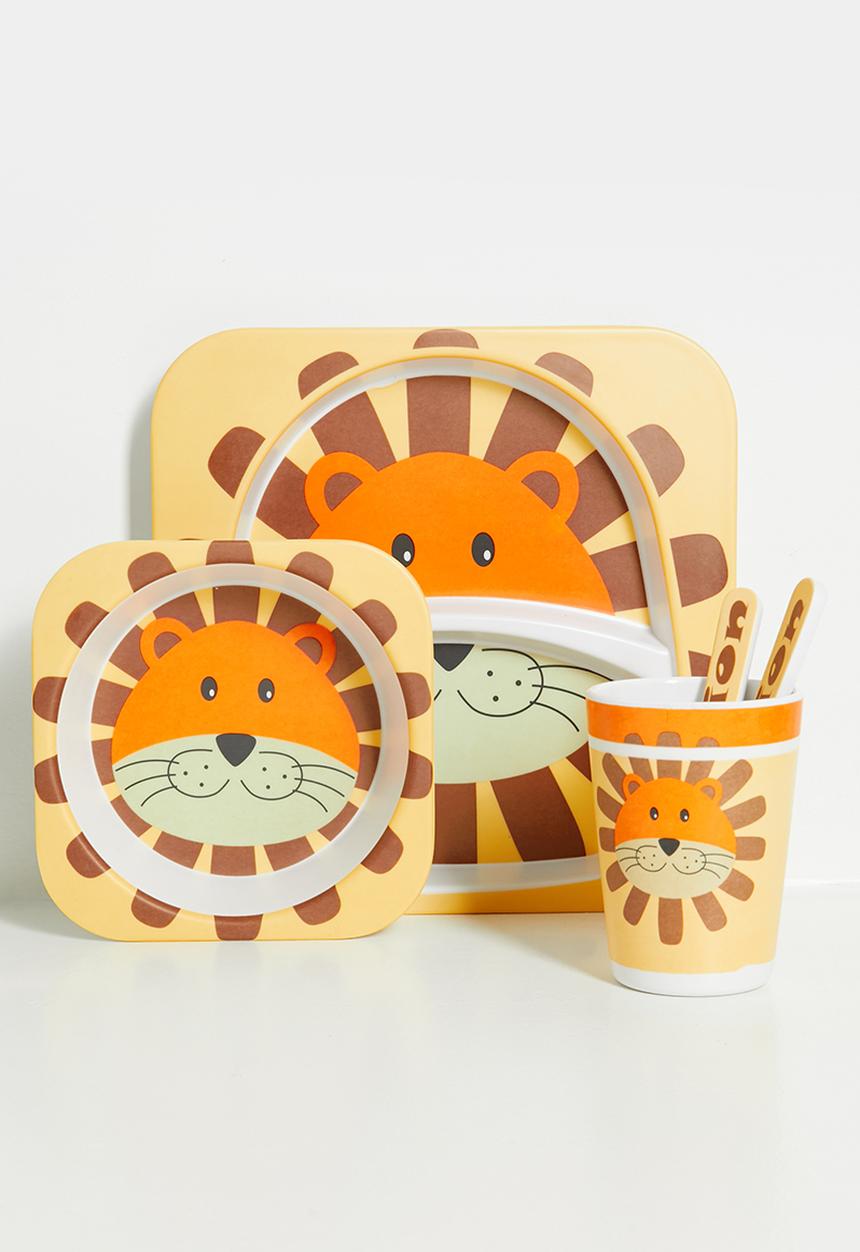 Pop Candy - 5 Piece lion themed dinnerware set - multi