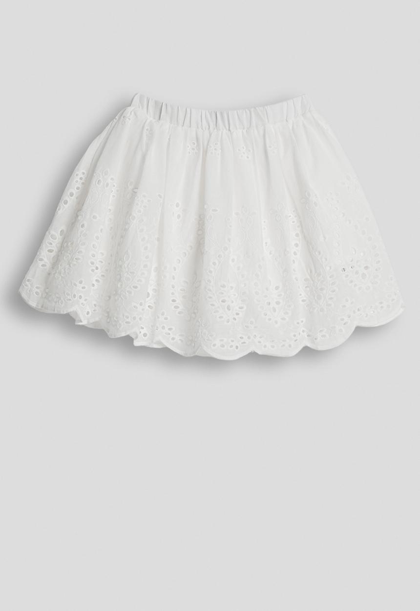 Pop Candy - Flared eyelet skirt - white