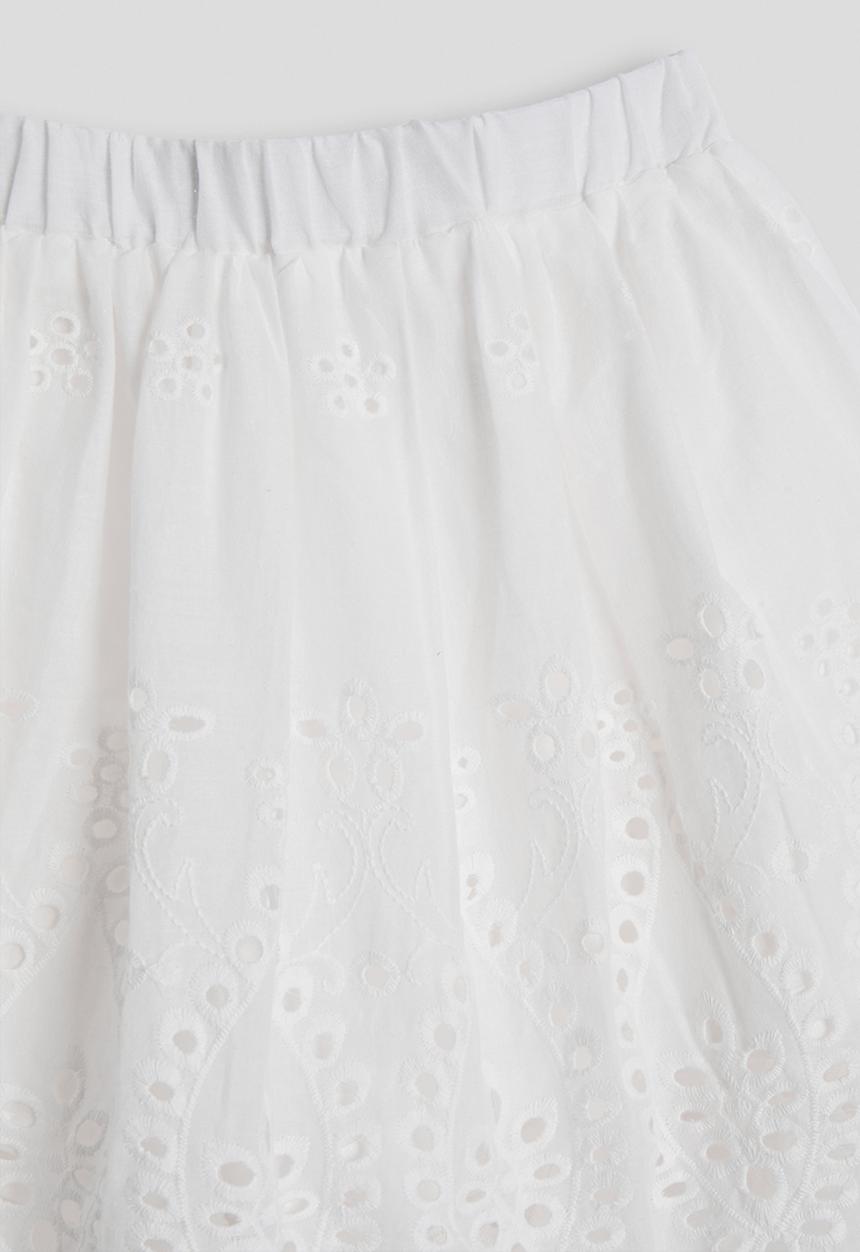 Pop Candy - Flared eyelet skirt - white