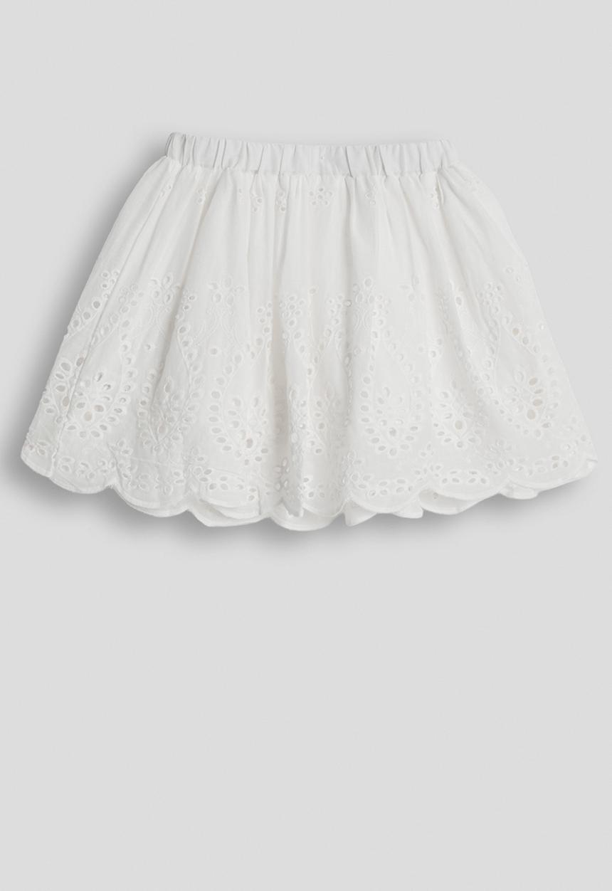 Pop Candy - Flared eyelet skirt - white