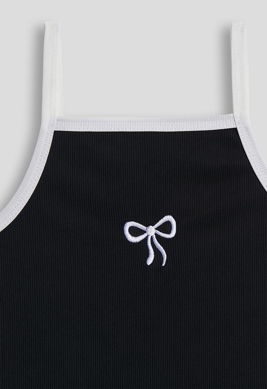Pop Candy - Camisole dress with hem frill - black