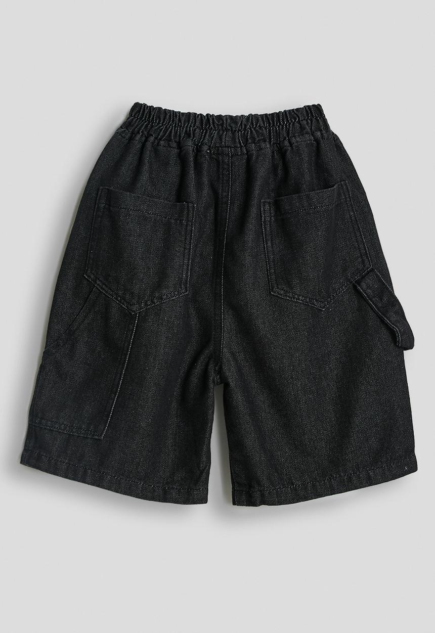 Pop Candy - Denim carpenter shorts - black