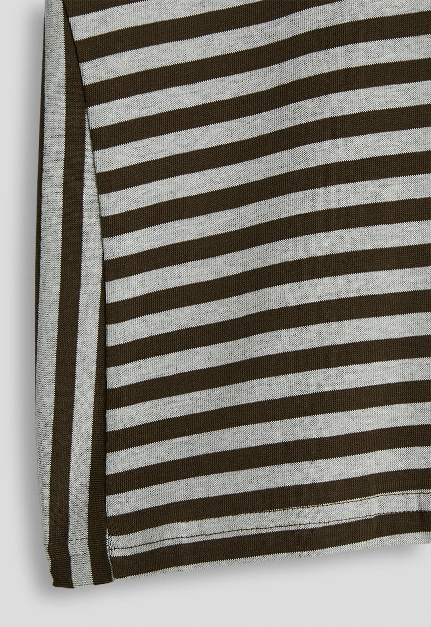 Pop Candy - Collared tee - dark brown stripes