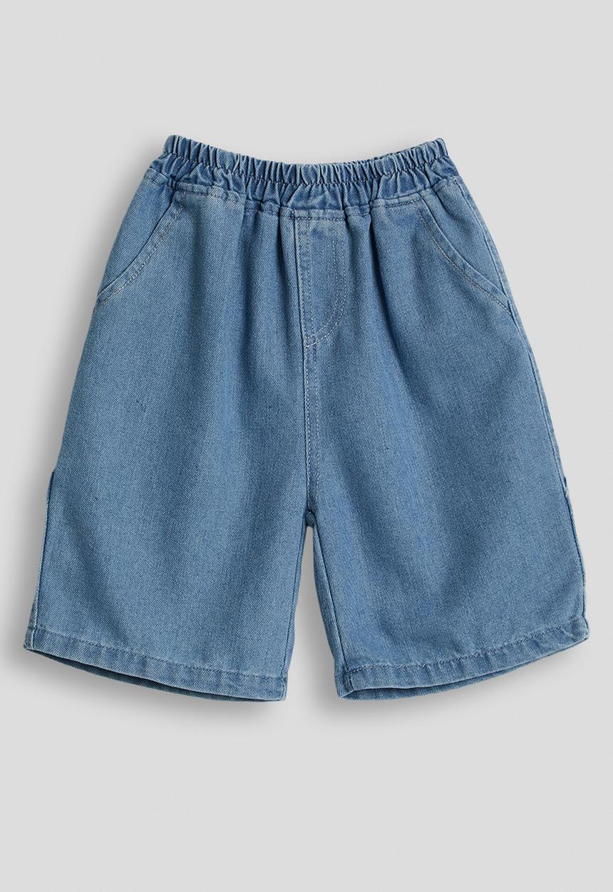 Pop Candy - Denim carpenter shorts - blue