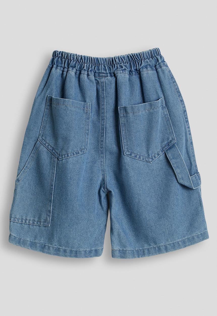 Pop Candy - Denim carpenter shorts - blue