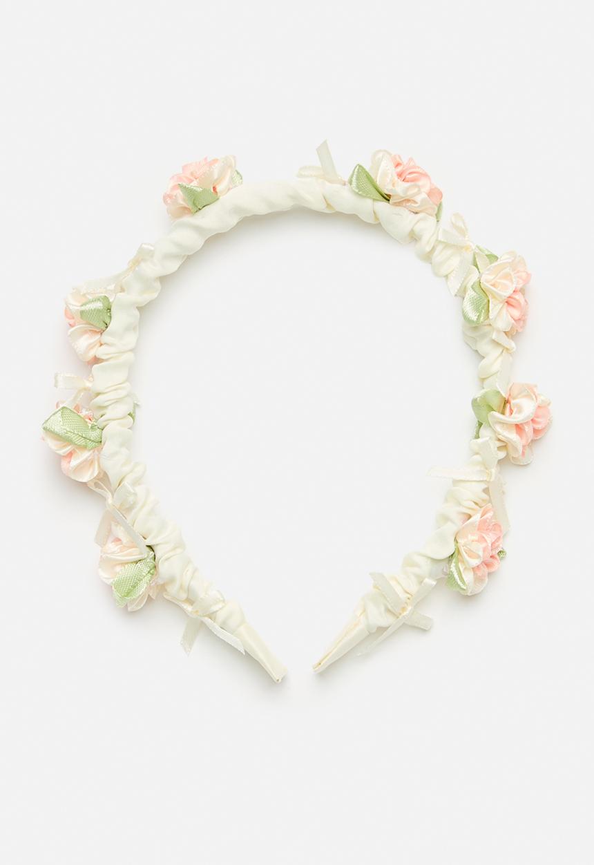 Pop Candy - Rose adorned hair band - cream