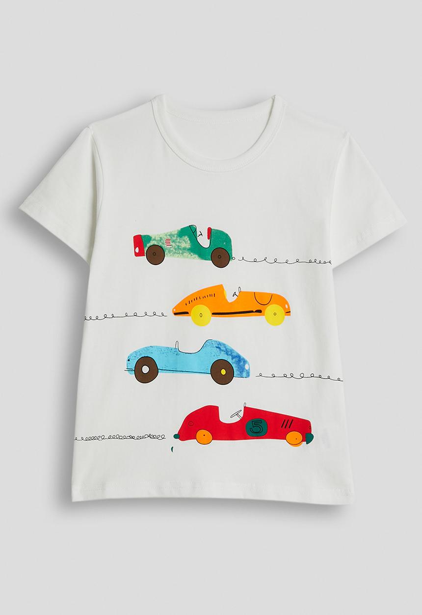 Pop Candy - Vintage car graphic tee - white