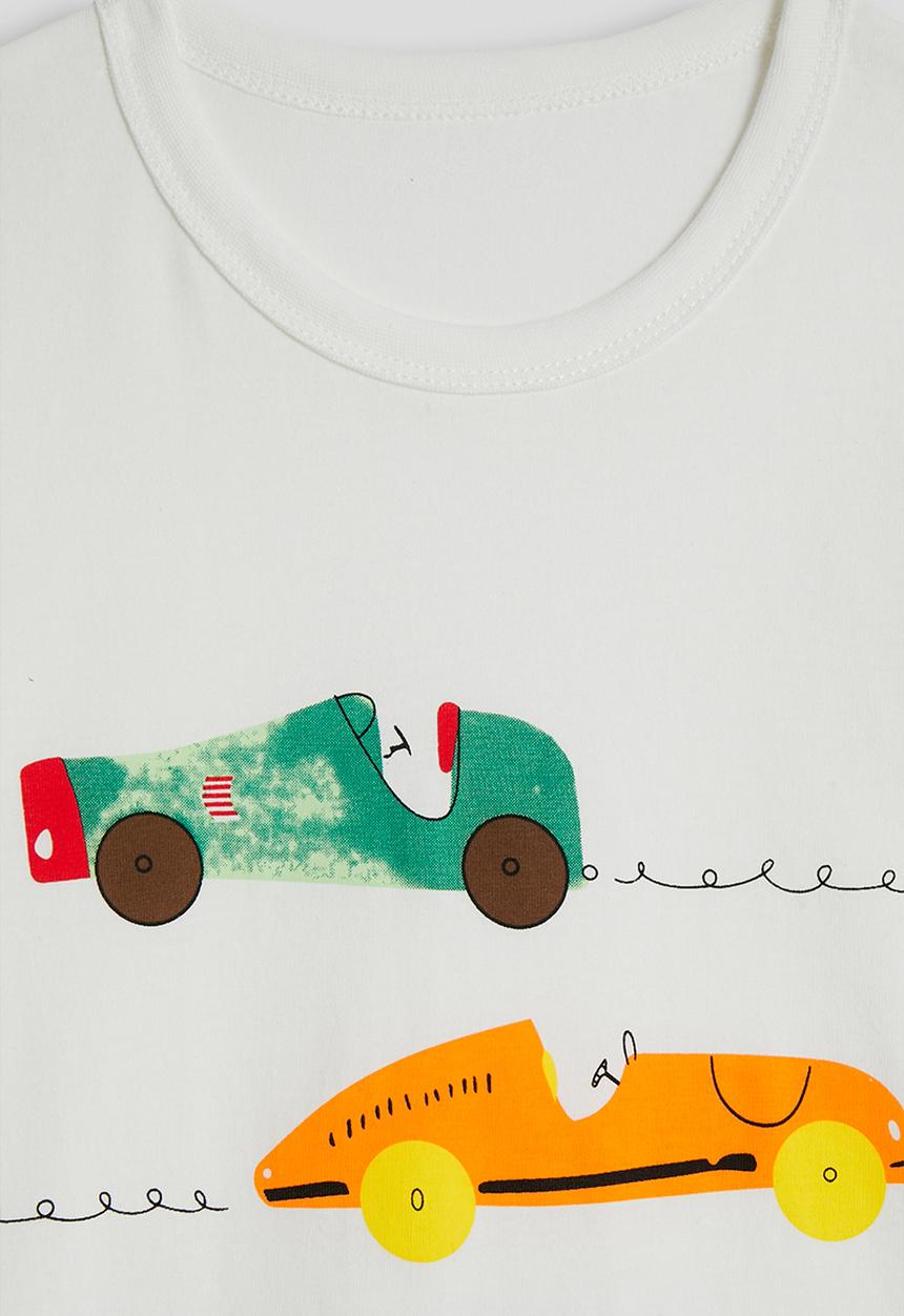 Pop Candy - Vintage car graphic tee - white