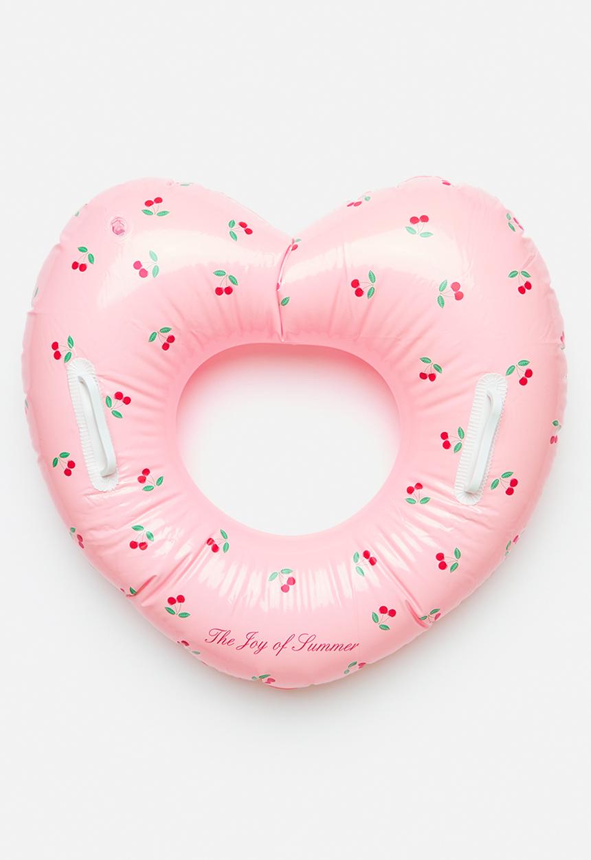 Pop Candy - Heart shaped floating tube - pink/cherry aop