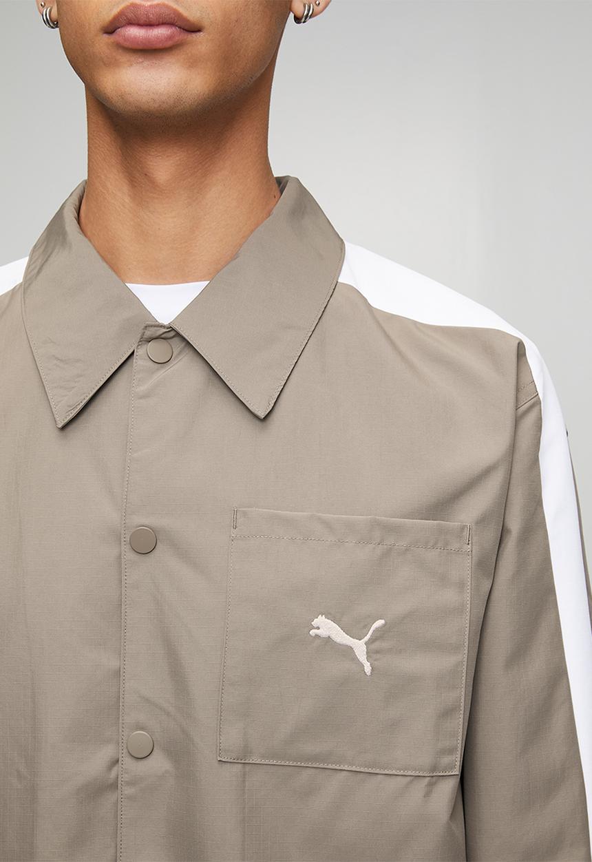 PUMA - T7 Relaxed Woven Overshirt - Brown