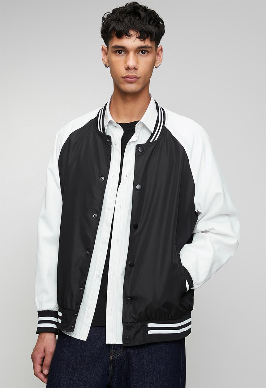 Brave Soul - Lightweight Varsity Bomber Jacket - Black