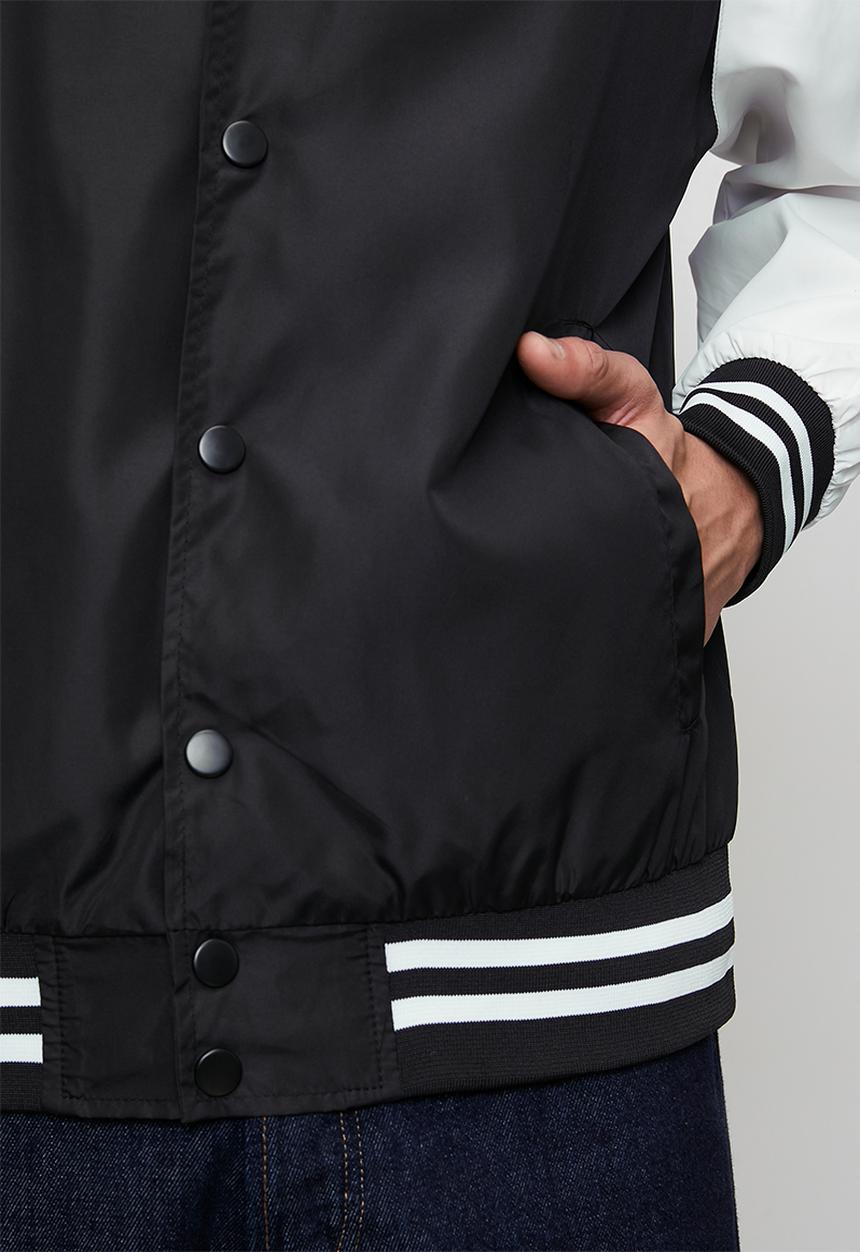Brave Soul - Lightweight Varsity Bomber Jacket - Black