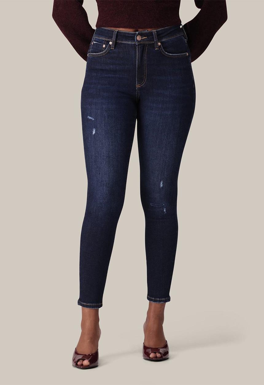 Forever New - Nala mid-rise dark ripped skinny jeans in dark wash