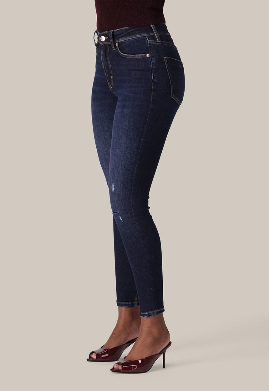 Forever New - Nala mid-rise dark ripped skinny jeans in dark wash
