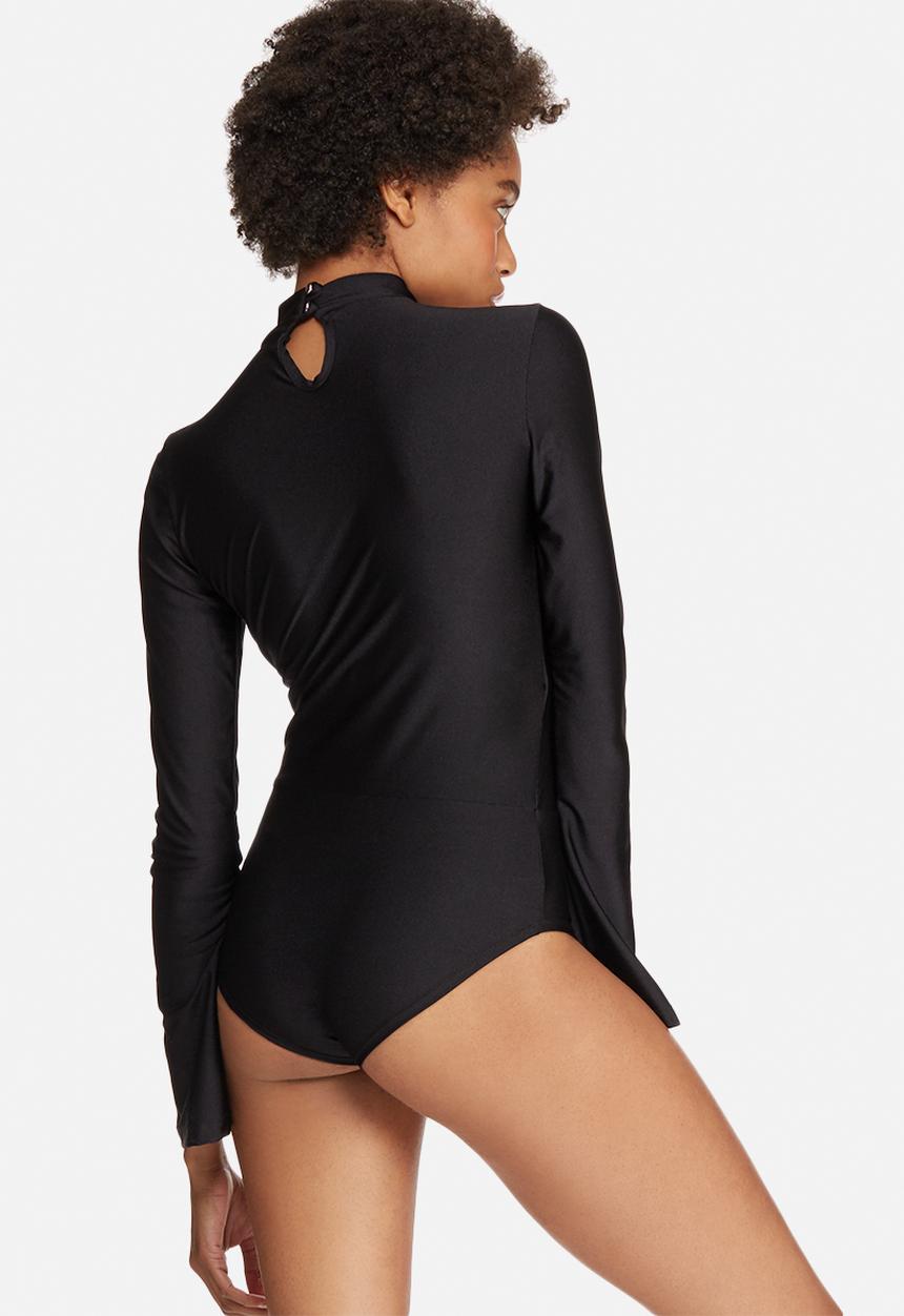 dailyfriday - Slinky wrap front knit bodysuit