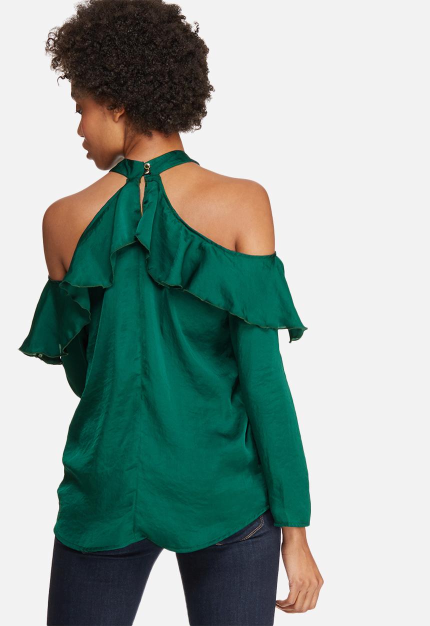 dailyfriday - Cold shoulder frill blouse