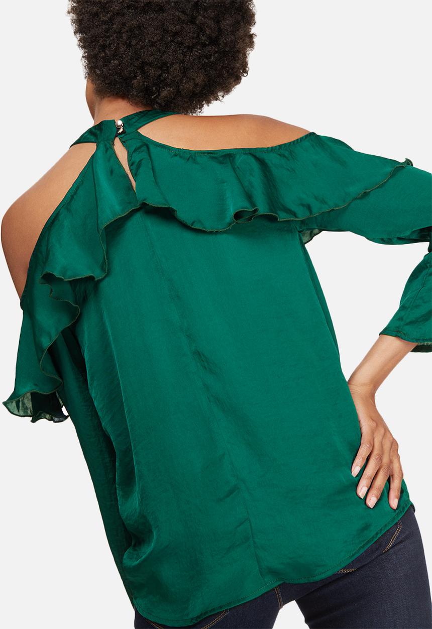 dailyfriday - Cold shoulder frill blouse