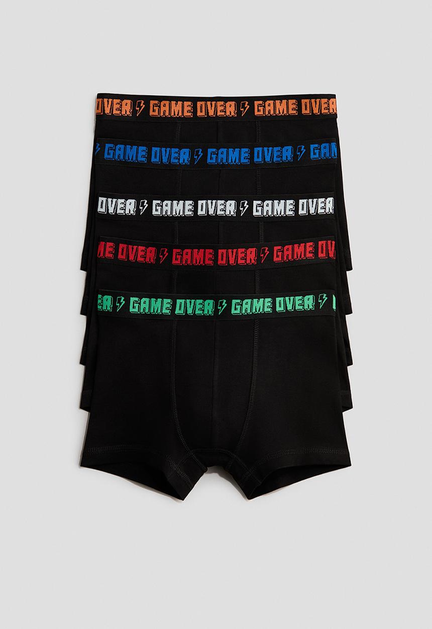 H&M - 5-pack trunks - black/game over