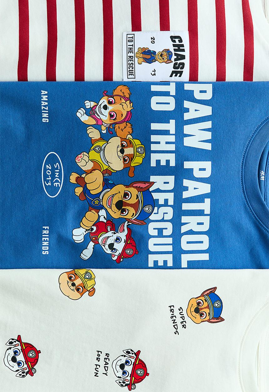 H&M - 3-pack printed t-shirts - cream/paw patrol