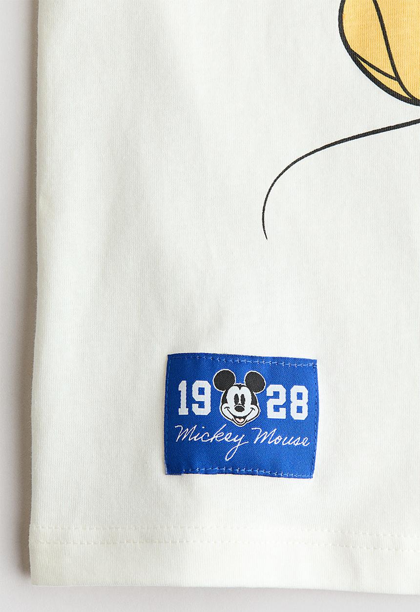 H&M - Oversized printed t-shirt - white/mickey mouse