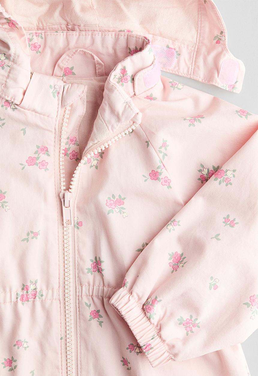 H&M - Cotton twill parka - light pink/floral