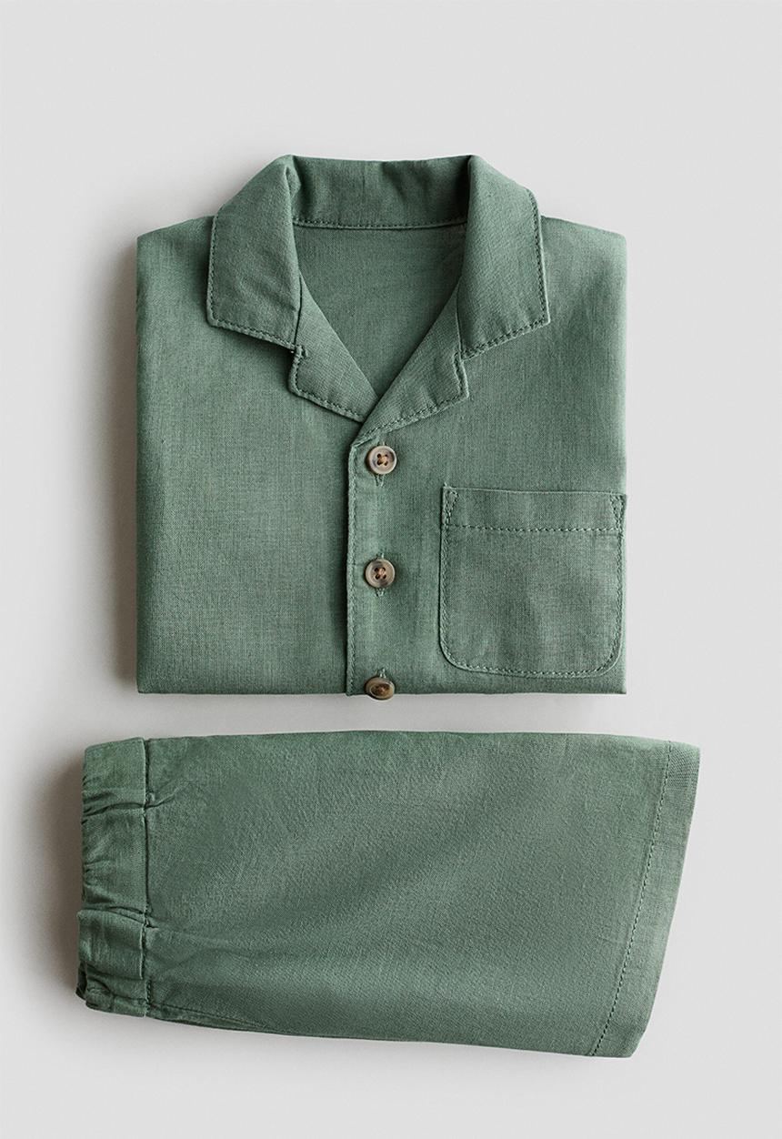 H&M - 2-piece linen-blend set - green