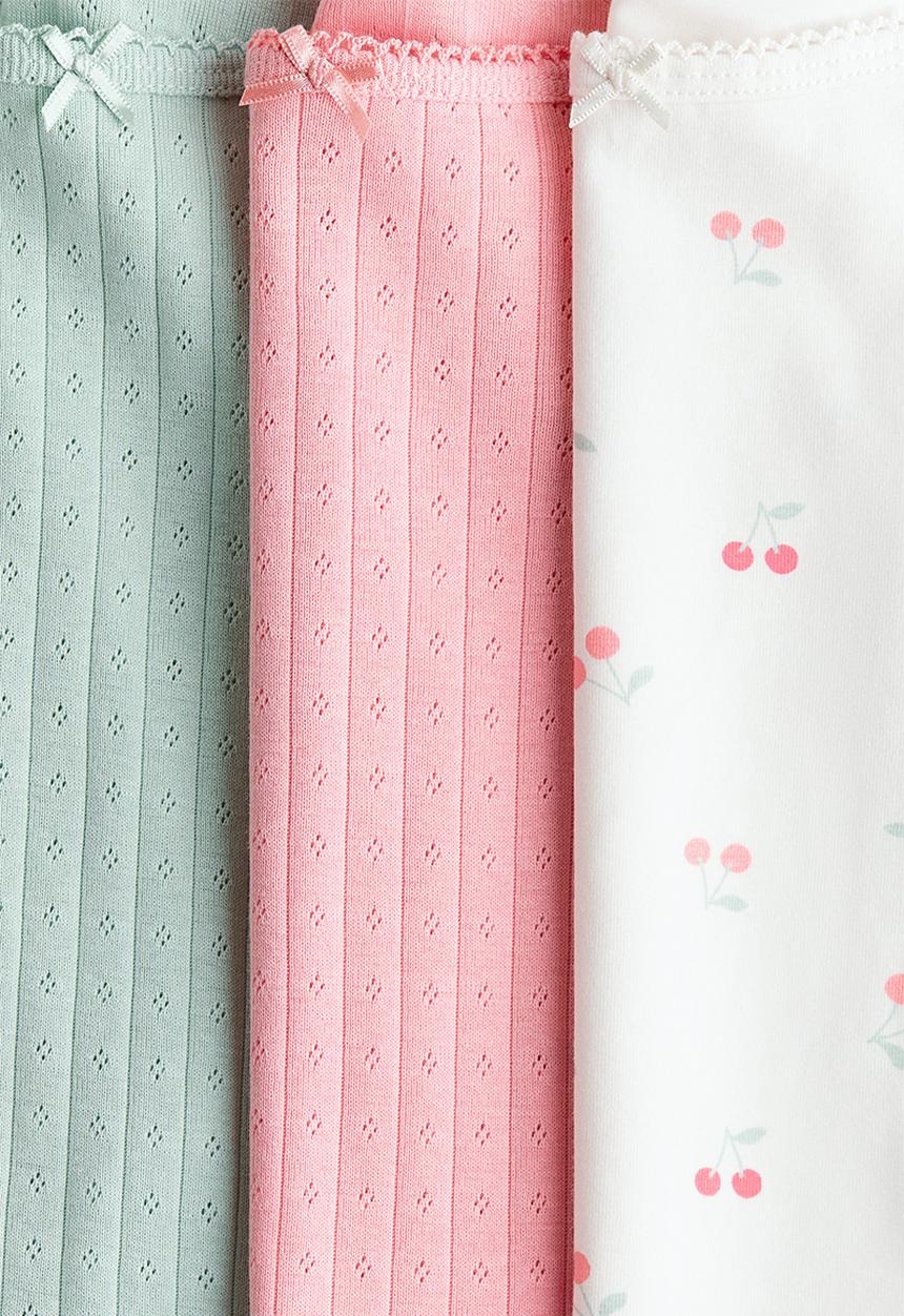 H&M - 3-Pack cotton strappy tops - white/cherries