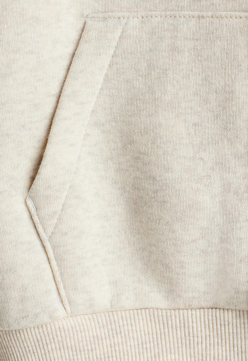 H&M - Oversized zip-through hoodie - light beige marl