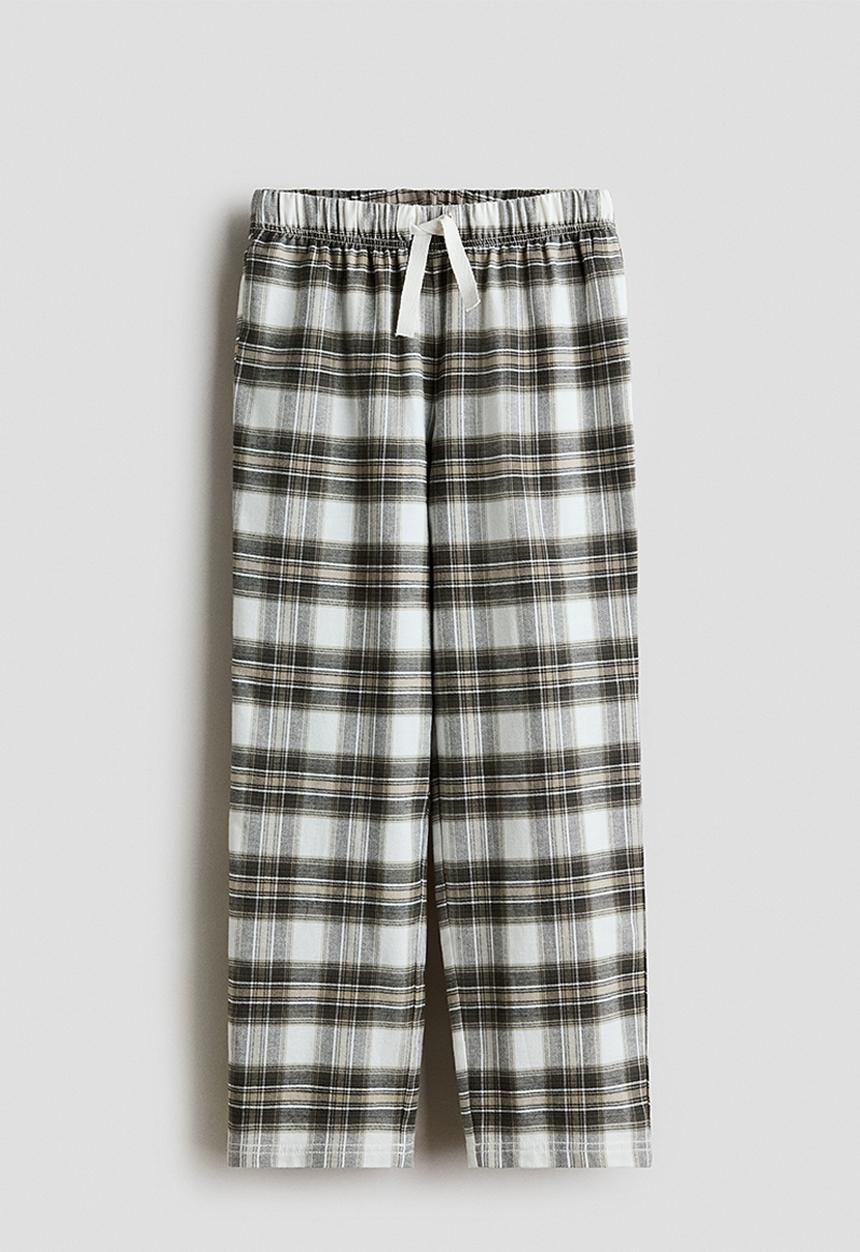 H&M - Cotton pyjama bottoms - brown/checked