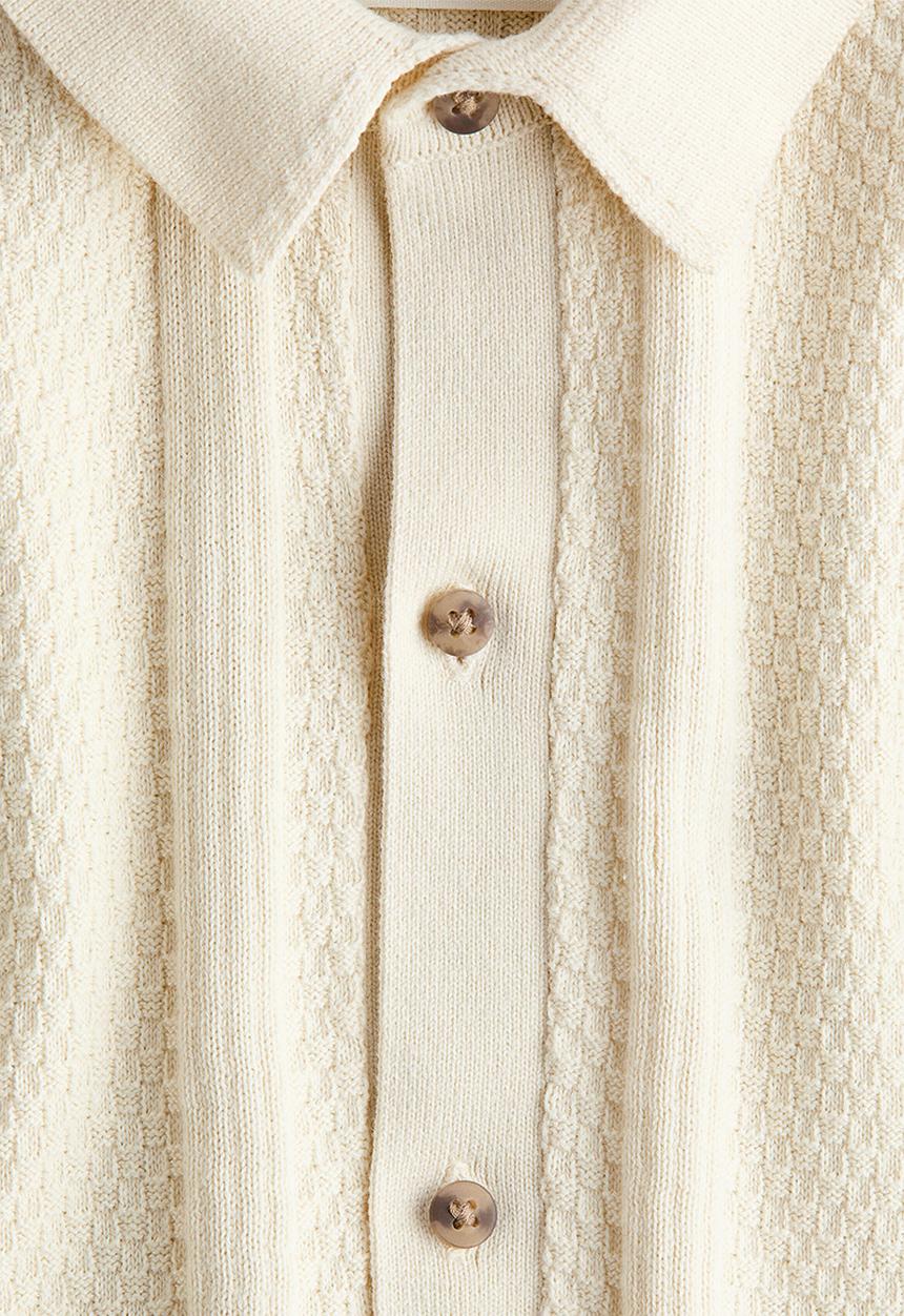 H&M - Textured-knit shirt - light beige