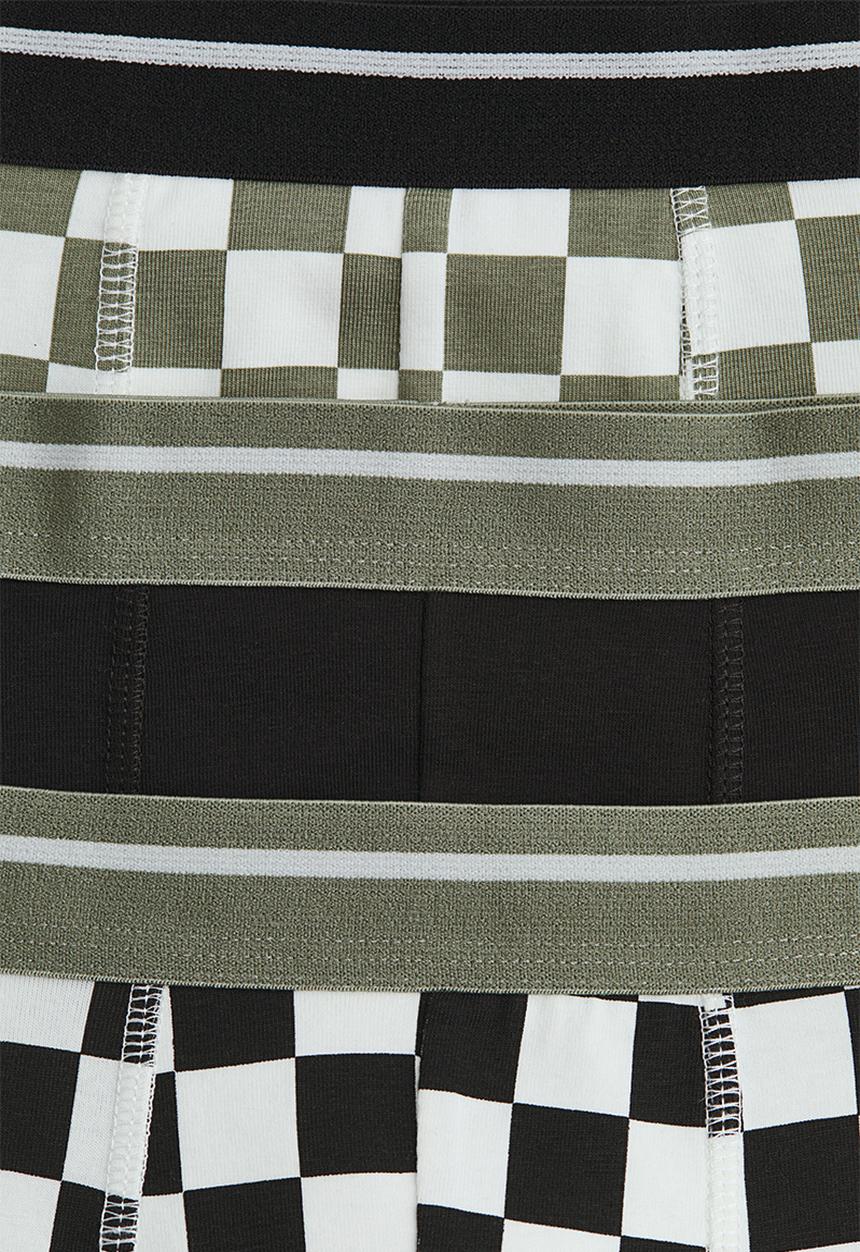 H&M - 3-Pack cotton trunks - black/checked