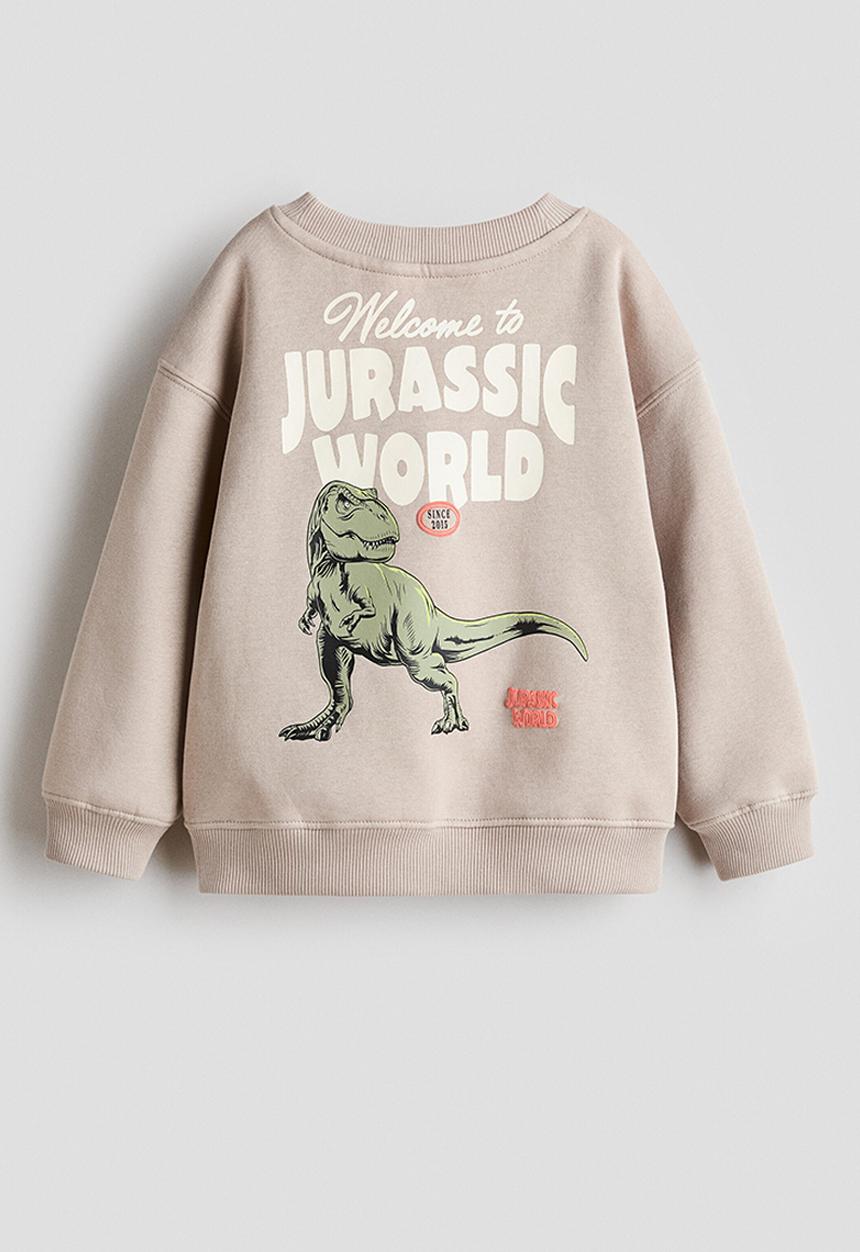 H&M - Printed sweatshirt - beige/jurassic world