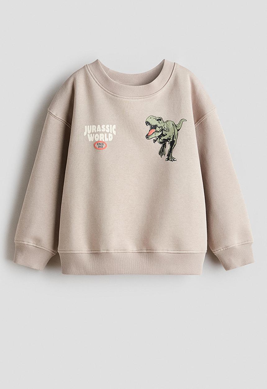 H&M - Printed sweatshirt - beige/jurassic world