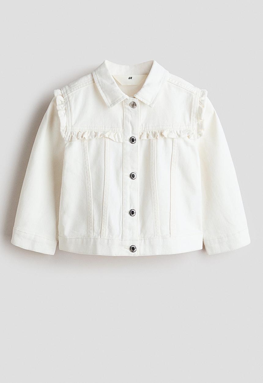 H&M - Frill-trimmed twill jacket - cream