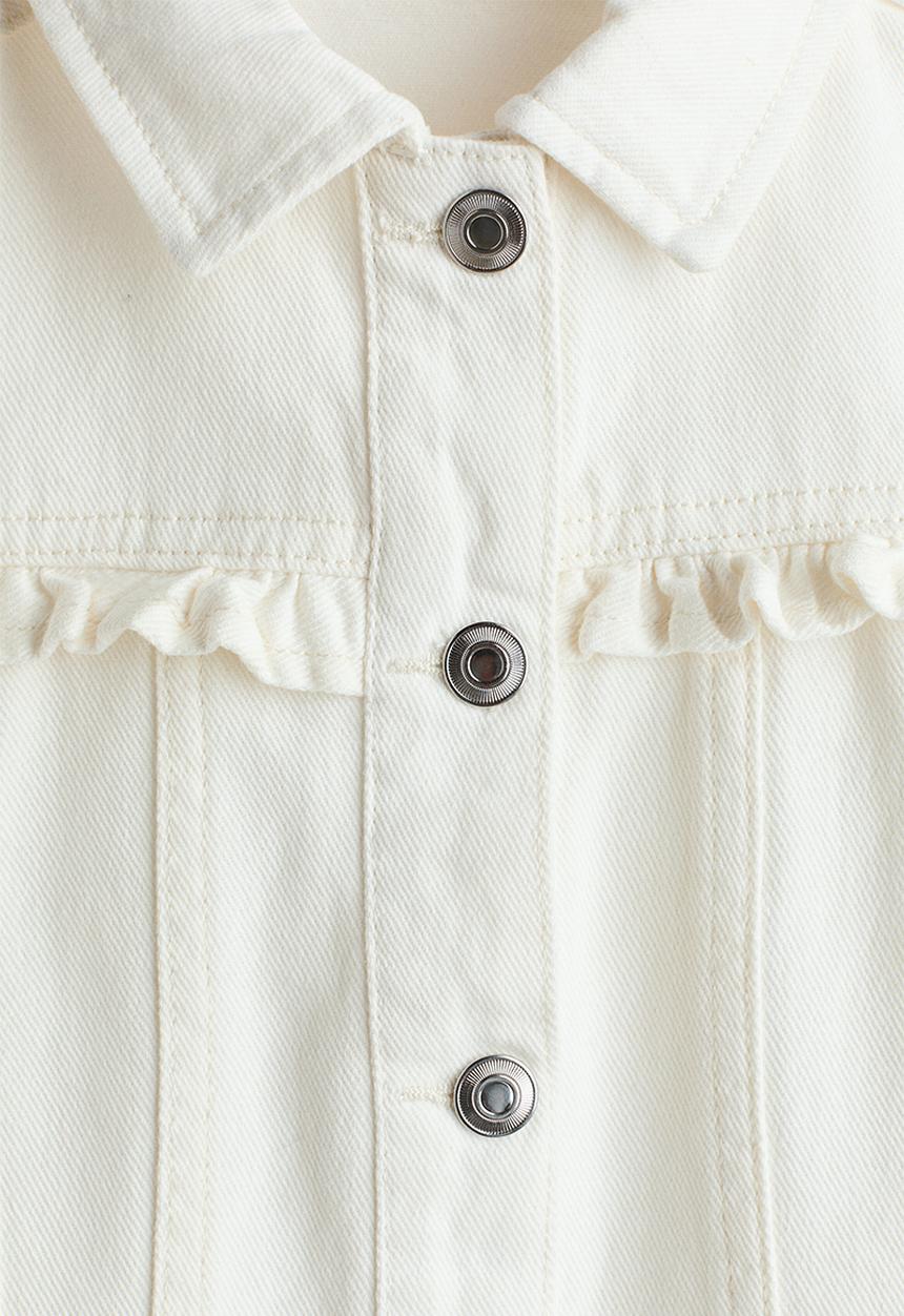H&M - Frill-trimmed twill jacket - cream